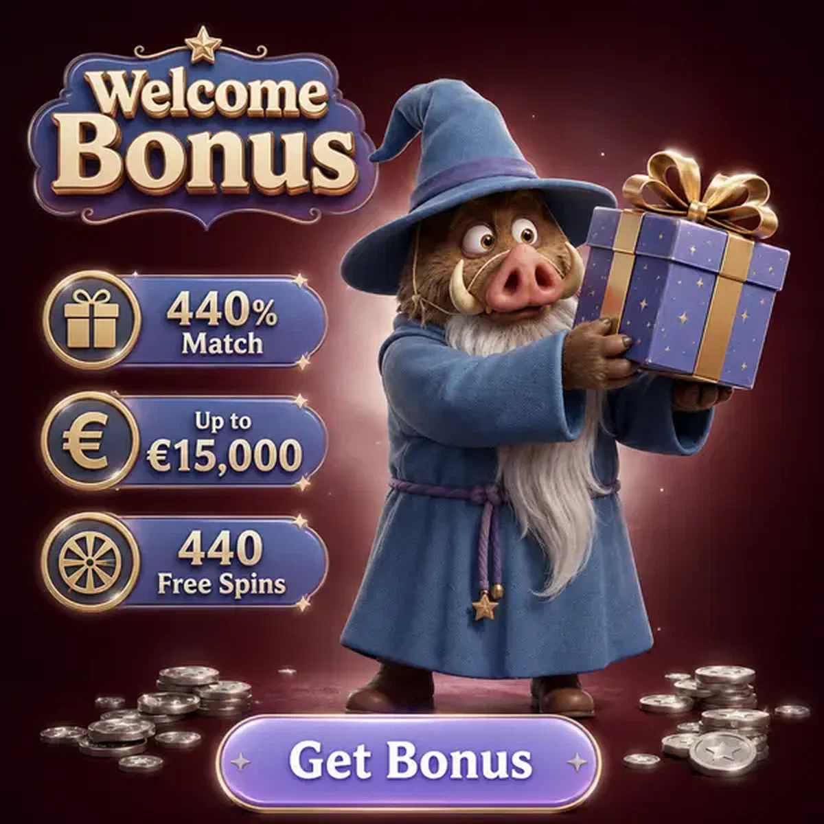 Court Sage presenting welcome bonus gift at Kingia during account verification process